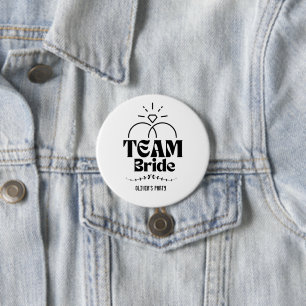 Team Bruid Naam Bachelorette Feest Ronde Button 7,6 Cm