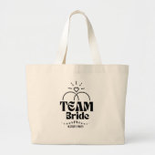 Team Bruid Naam Bachelorette Feestje Grote Tote Bag (Voorkant)