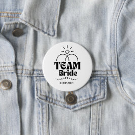 Team Bruid Naam Bachelorette Feestje Ronde Button 7,6 Cm