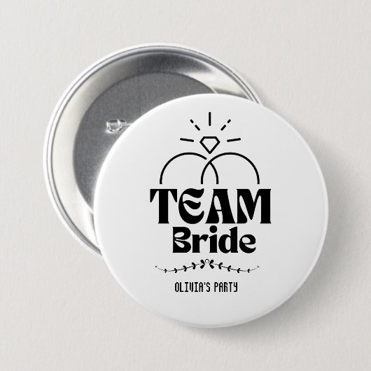 Team Bruid Naam Bachelorette Party Ronde Button 7,6 Cm (Voorkant /achterkant)