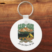 Team Bruid Retro Kamp Bach Camping Bachelorette Fe Sleutelhanger (Voorkant)