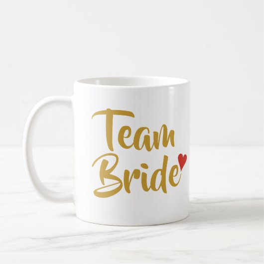 Team Bruid Rode Hart Koffiemok (Links)