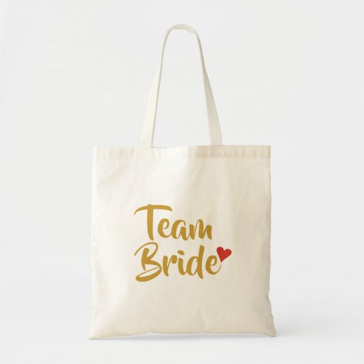 Team Bruid Rode Hart Tote Bag (Voorkant)