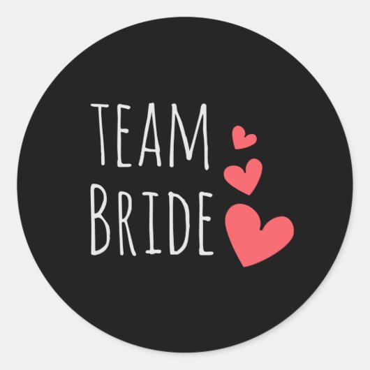 Team Bruid Ronde Sticker (Voorkant)