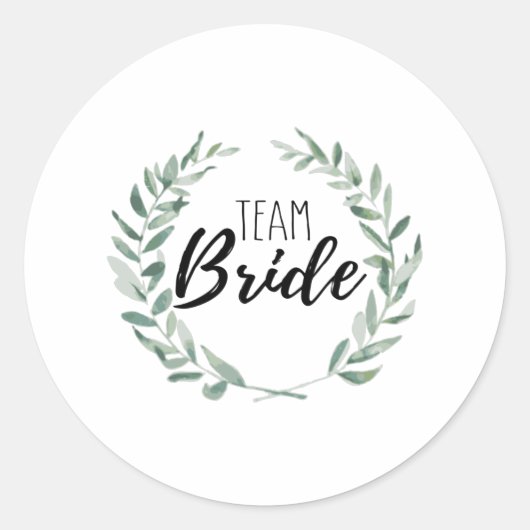 Team Bruid Ronde Sticker (Voorkant)