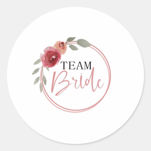 Team Bruid Ronde Sticker (Voorkant)