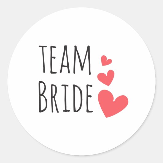 Team Bruid Ronde Sticker (Voorkant)