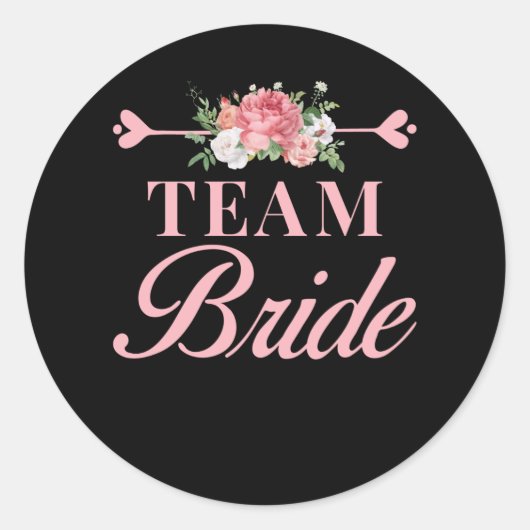 Team Bruid Ronde Sticker (Voorkant)