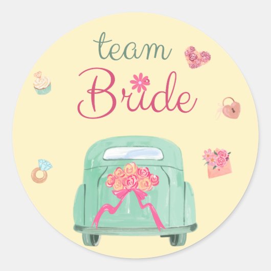 Team Bruid Ronde Sticker (Voorkant)