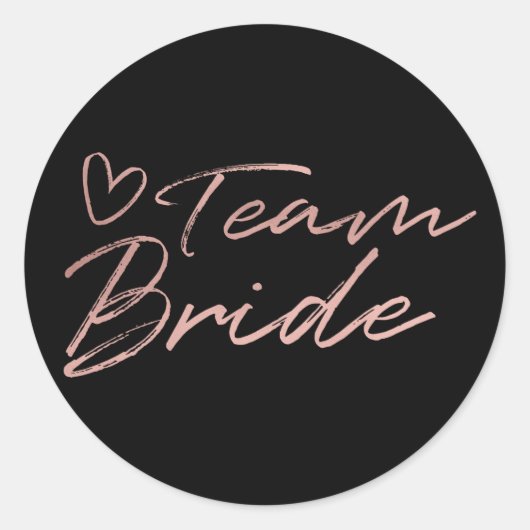 Team Bruid - Roos Gold faux folie sticker (Voorkant)