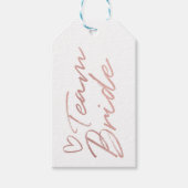 Team Bruid - Roos Gouden faux folie cadeau label Cadeaulabel (Voorkant)