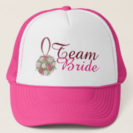 Team Bruid Rose Boeket Bruiloft Bruids Feest Trucker Pet