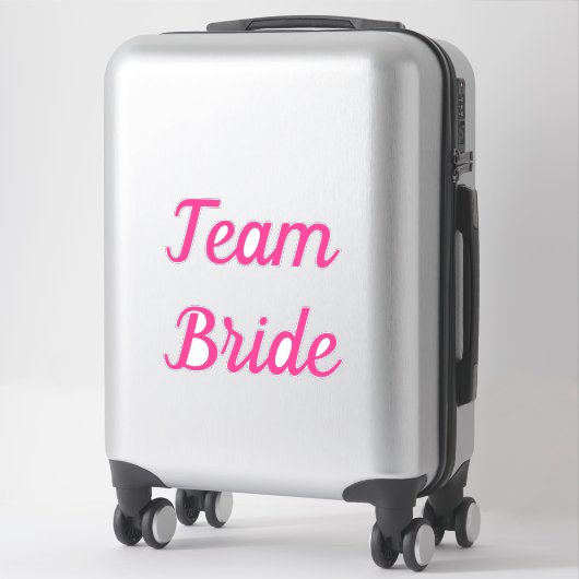 Team Bruid Roze Bruids Team Aangepaste Tekst Bruil Sticker (Koffer)
