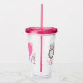 Team Bruid Roze Champagne Diamanten Ring Trouw Acryl Drinkbeker (Rechts)