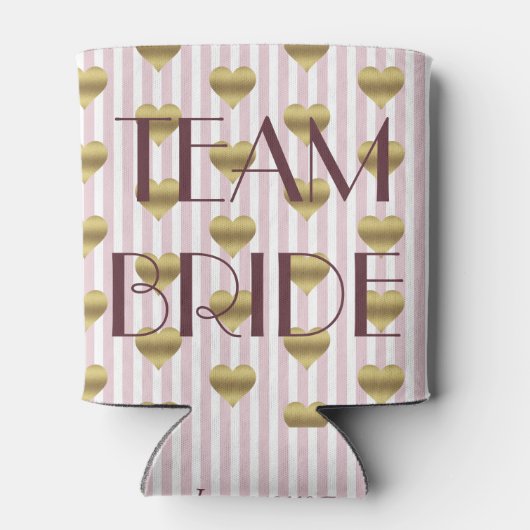 Team Bruid Roze & Goud Vrijgezellenfeest Bruidsmei Blikjeskoeler (Achterkant)