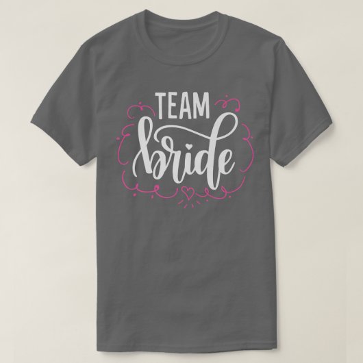 Team Bruid Roze Hart T-shirt (Design voorkant)