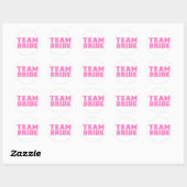 Team bruid (roze) ronde sticker (Vel)