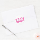 Team bruid (roze) ronde sticker (Envelop)