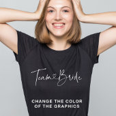Team Bruid Roze Script Hart Trouwfeest T-shirt