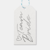 Team Bruid - Silver faux folie cadeau label Cadeaulabel (Voorkant)