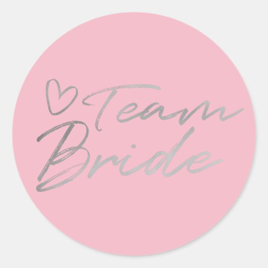 Team Bruid - Silver faux folie sticker (Voorkant)