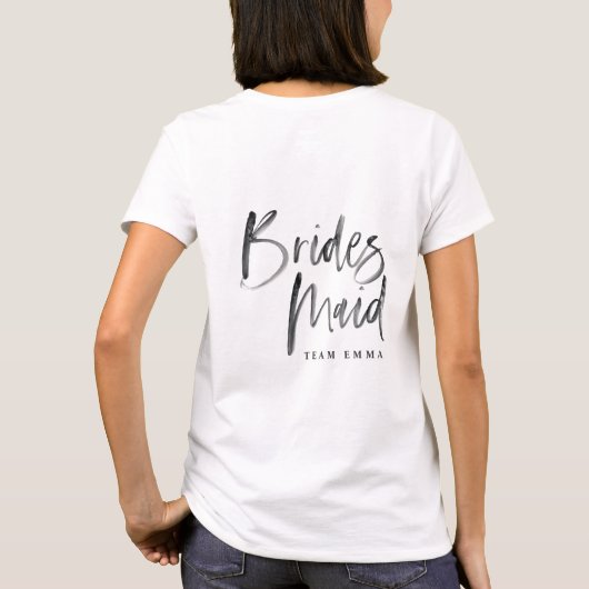 Team bruid stam bruidsmeisje moderne bachelorette t-shirt (Achterkant)