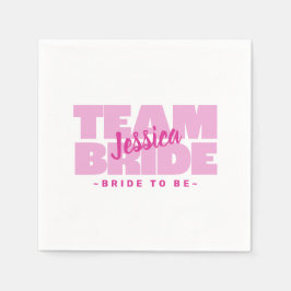 Team bruid te zijn bruiloft vrijgezellendouche roz servet