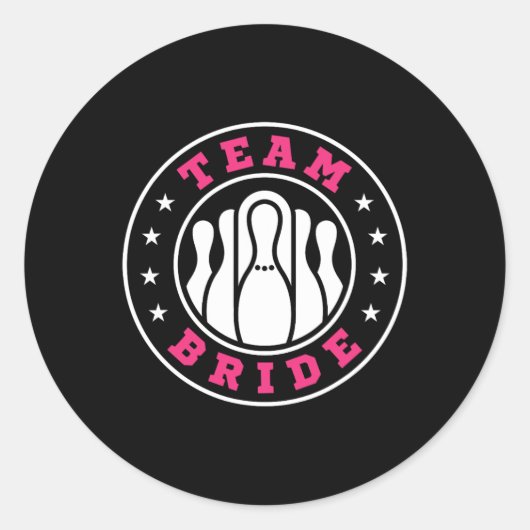 Team Bruid Team Bruidegom Bowling Bachelor Party H Ronde Sticker (Voorkant)