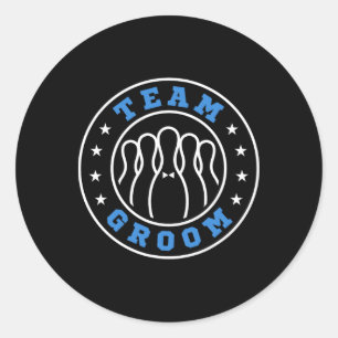 Team Bruid Team Bruidegom Bowling Bachelorfeest Hu Ronde Sticker