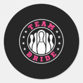 Team Bruid Team Bruidegom Bowling Bachelorfeest Hu Ronde Sticker (Voorkant)