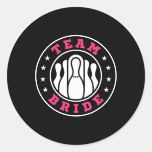 Team Bruid Team Bruidegom Bowling Bachelorfeest Hu Ronde Sticker