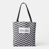 Team bruid tote tas op zwart & witte strepen (Achterkant)