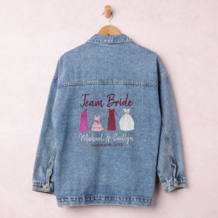 Team Bruid Trouwfeest Bruidsjurk Jurk Denim Jacket