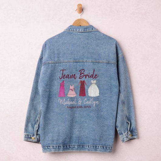 Team Bruid Trouwfeest Bruidsjurk Jurk Denim Jacket (Hangar)