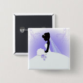 Team bruid Trouwjurk bruid bruids silhouet Vierkante Button 5,1 Cm (Voorkant /achterkant)