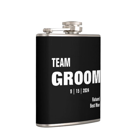 Team Bruid Typografie Vinyl Flask  Heupfles (Rechts)