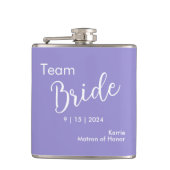 Team bruid typografie Vinyl gewikkeld kolf Heupfles (Voorkant)