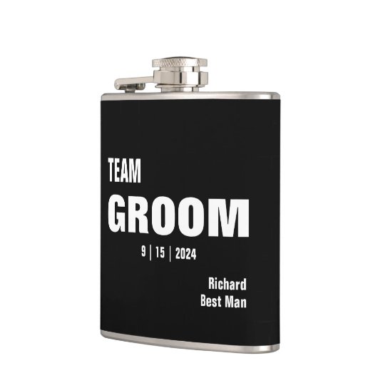 Team Bruid Typografie Vinyl Omwikkelde Flask  Heupfles (Links)