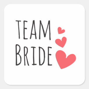 Team Bruid Vierkante Sticker