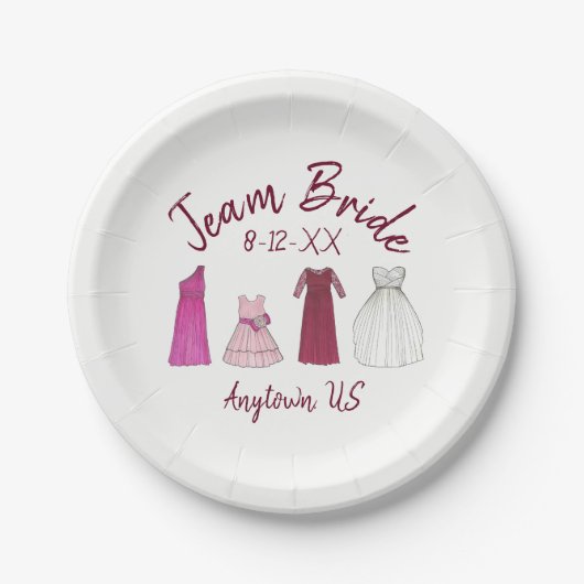 Team Bruid Vrijgezellenfeest Bachelorette Party Go Papieren Bordje (Voorkant)