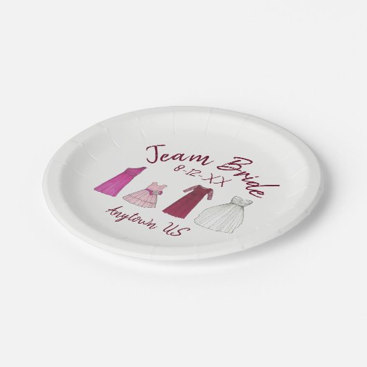 Team Bruid Vrijgezellenfeest Bachelorette Party Go Papieren Bordje (Gekanteld)