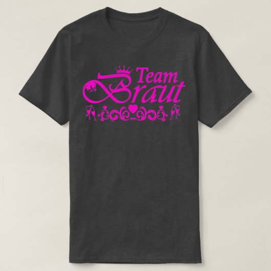 team bruid vrijgezellenfeest hotpink t-shirt (Design voorkant)