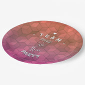 Team bruid - vrijgezellenfeest papieren bordje (Gekanteld)