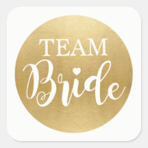 TEAM BRUID Vrijgezellenfeest Stickers Gouden Bruid