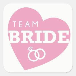 Team Bruid Vrijgezellenfeest Stickers ROZE Hart