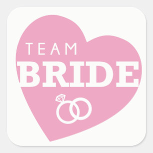 Team Bruid Vrijgezellenfeest Stickers ROZE Hart