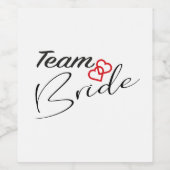 Team Bruid Wijnfles Wijn Etiket (Enkel label)