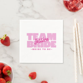 Team Bruid Wordt Verlaten Meisjes Uitstapje Roze Servet