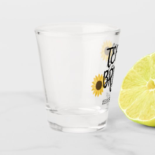 Team bruid zonnebloem vrijgezelle bruidsmeisje shot glas (Links)