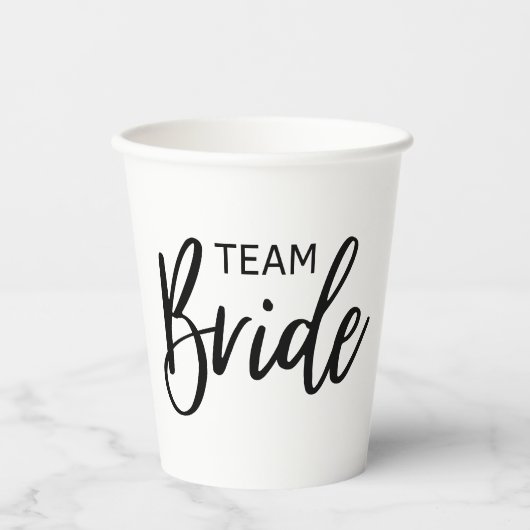 Team bruid zwart papieren bekers (Voorkant)
